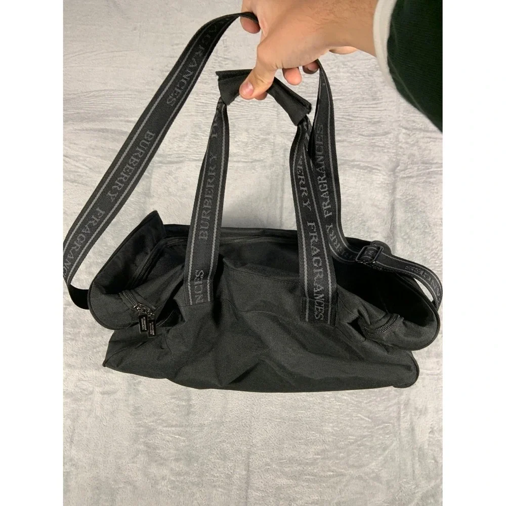 Burberry Fragrances Promotional Duffel Bag Medium Black Nylon Travel Weekender